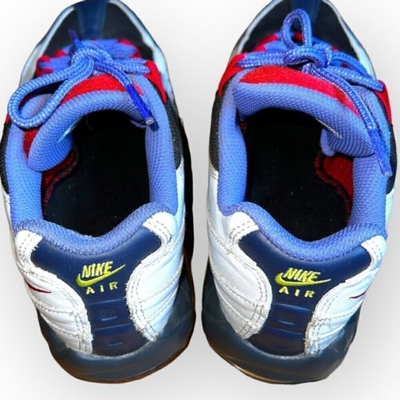 RARE RETRO Y2K NIKE AIR MAX 95 GS solar Blue Red White shoe sneaker 8.5 unisex - Picture 2 of 6